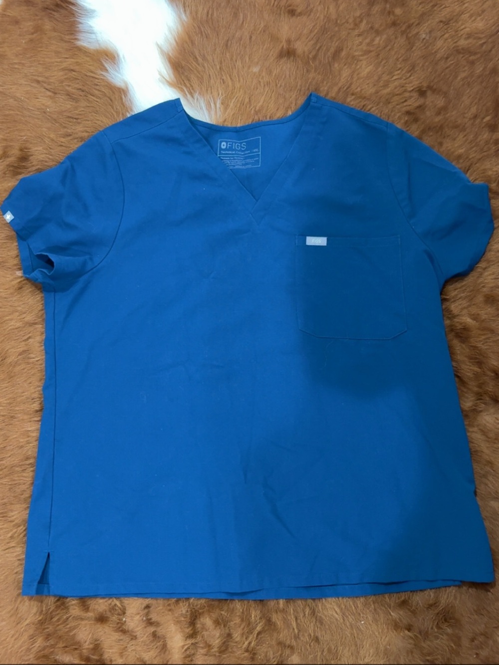 Figs Royal Blue V-Neck Medical Scrub Top